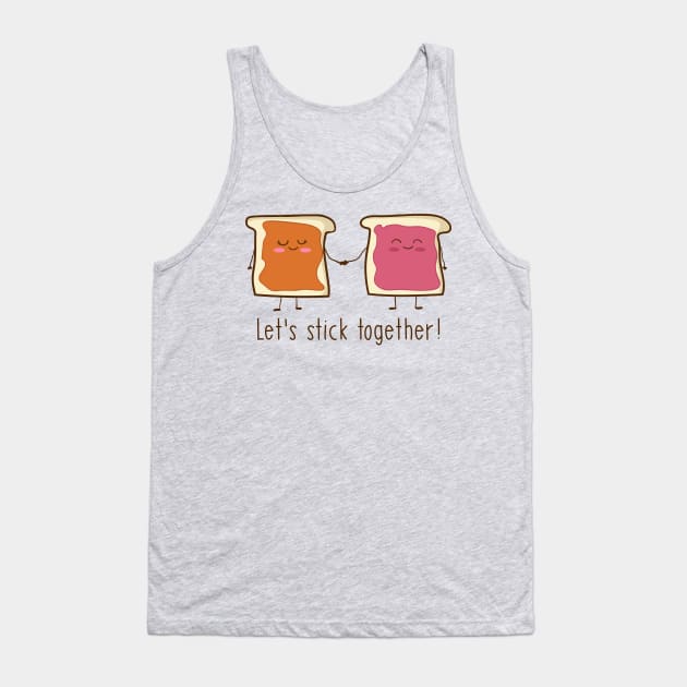 Peanut Butter and Jelly - Let's Stick Together! Tank Top by Dreamy Panda Designs